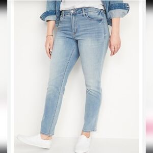 OLD NAVY | Women's Light Wash High-Waisted Power Slim Straight Jeans